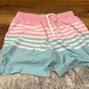 Pink and blue chubbies swim shorts